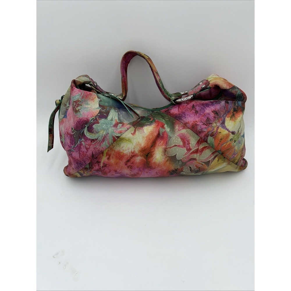 HTF HOBO International Summer Garden Painted Leather Slouchy Shoulder & Dust Bag - Picture 3 of 9